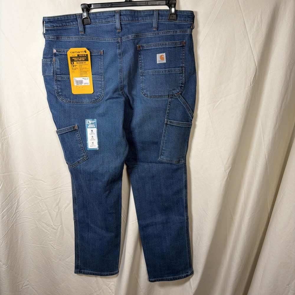 Carhartt Womens Relaxed Fit Double Front Work Jeans Size 16‎ Short NWT